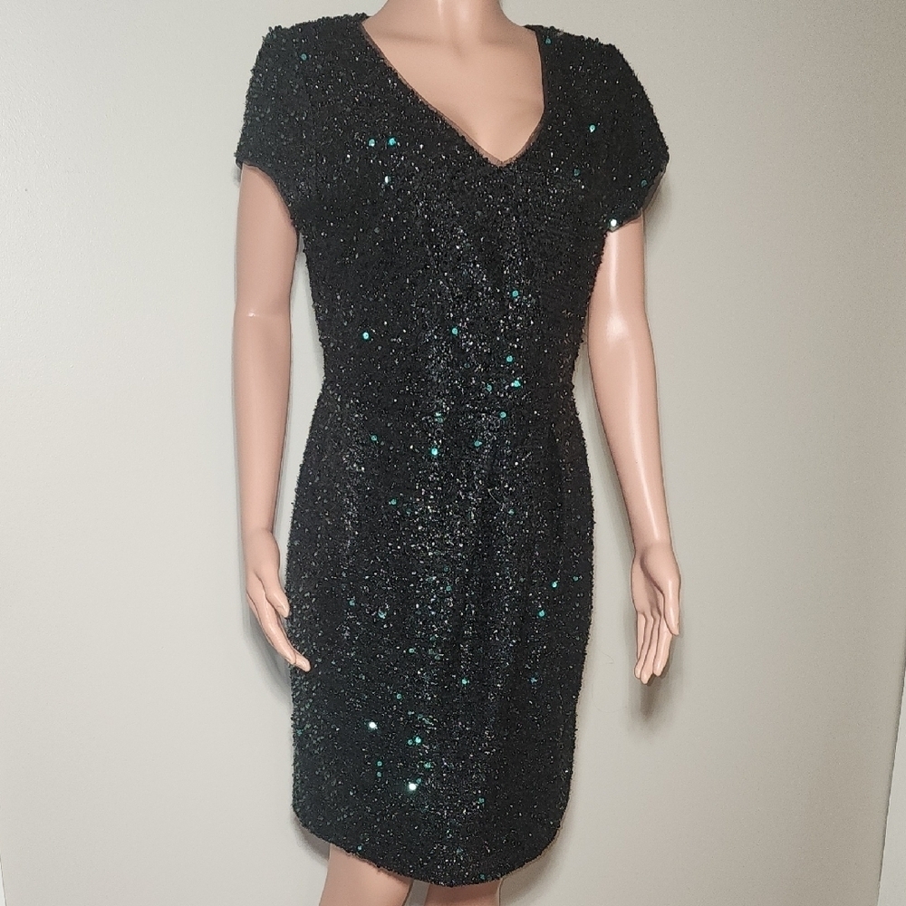 SLNY Black Sequin Mini Dress